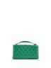 Chanel 100% Patent Leather Green Kisslock Flap Phone Holder with Chain Quilted Shiny Calfskin One Size - photo 2