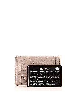 Chanel Boy Trifold Flap Wallet Chevron Caviar Small (view 2)