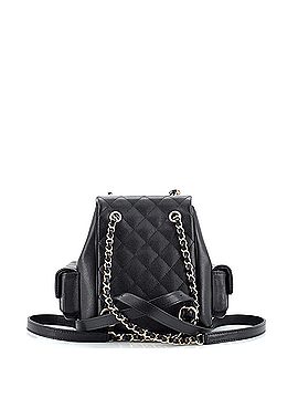 Chanel Duma Multipocket Drawstring Backpack Quilted Caviar Mini (view 2)