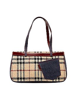 Burberry House Check Wool and Denim Pocket Handbag (view 2)