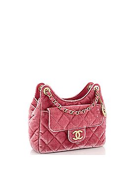 Chanel Wavy CC Hobo Quilted Velvet Small (view 2)