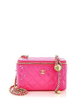 Chanel Pearl Crush Vanity Case with Chain Quilted Patent Small (view 1)