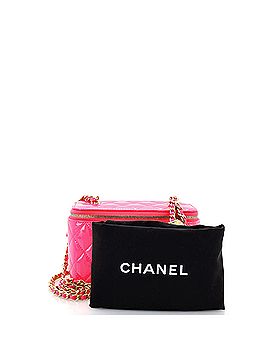 Chanel Pearl Crush Vanity Case with Chain Quilted Patent Small (view 2)