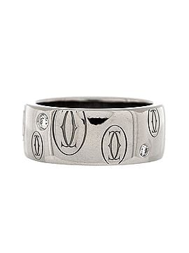 Cartier C de Cartier Happy Birthday Band Ring 18K White Gold with Diamonds 8mm (view 2)