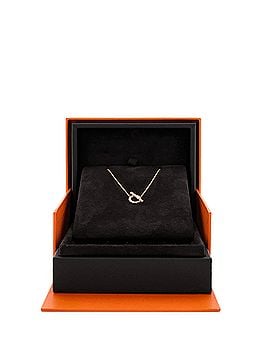 Hermès Finesse Pendant Necklace 18K Rose Gold and Diamonds (view 2)