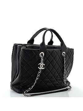 Chanel Urban Companion Top Handle Shopping Tote Quilted Caviar Large (view 2)