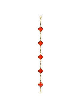 Van Cleef & Arpels Vintage Alhambra 5 Motifs Bracelet 18K Yellow Gold and Carnelian (view 2)