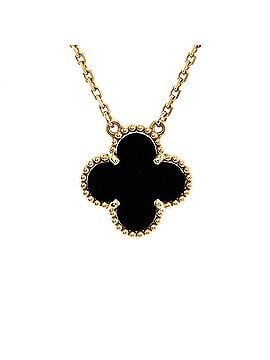 Van Cleef & Arpels Vintage Alhambra Pendant Necklace 18K Yellow Gold and Onyx (view 1)