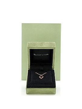 Van Cleef & Arpels Sweet Alhambra Pendant Necklace 18K Rose Gold and Carnelian (view 2)