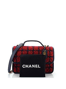 Chanel School Memory Top Handle Flap Bag Quilted Tweed Small (view 2)