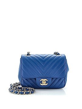 Chanel Square Classic Single Flap Bag Chevron Lambskin Mini (view 1)