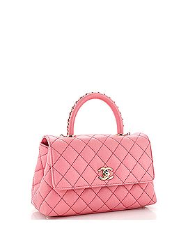 Chanel Coco Top Handle Bag Quilted Caviar with Chain Detail Handle Mini (view 2)