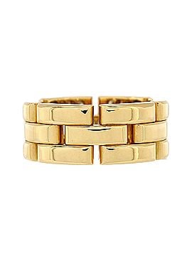 Cartier Maillon Panthere 3 Row Band Ring 18K Yellow Gold with Half Diamonds (view 2)