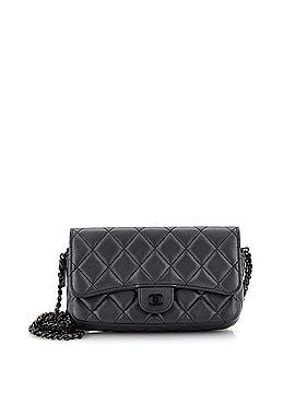 Chanel So Black Classic Flap Phone Holder with Chain Quilted Lambskin (view 1)