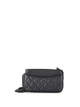 Chanel So Black Classic Flap Phone Holder with Chain Quilted Lambskin (view 2)