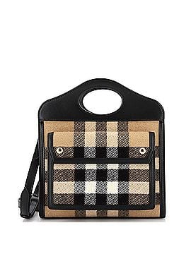 Burberry Pocket Tote House Check Cashmere with Leather Mini (view 1)