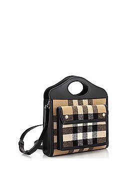Burberry Pocket Tote House Check Cashmere with Leather Mini (view 2)