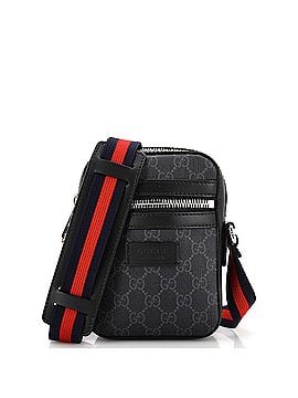 Gucci Web Strap Front Zip Messenger Bag GG Coated Canvas Mini (view 1)