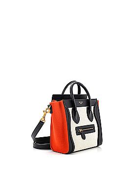 Céline Tricolor Luggage Bag Canvas and Leather Nano (view 2)