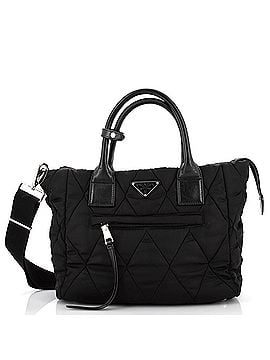 Prada Convertible Zip Tote Quilted Tessuto Small (view 1)