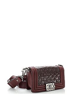 Chanel Boy Flap Bag with Strap Quilted Glazed Calfskin with Leather Small (view 2)