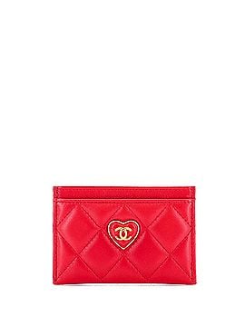 Chanel Coco Love CC Heart Card Holder Quilted Lambskin (view 1)
