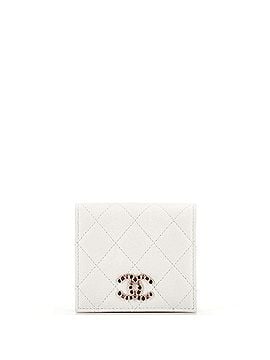 Chanel Crystal CC Bifold Wallet Quilted Caviar Compact (view 1)