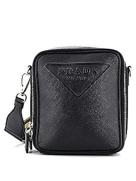 Prada Vertical Zip Around Logo Shoulder Bag Saffiano Leather (view 1)