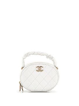 Chanel CC Ruched Oval Top Handle Quilted Lambskin Mini (view 1)