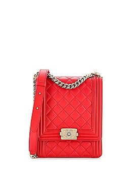 Chanel North South Boy Flap Bag Quilted Lambskin Small (view 1)