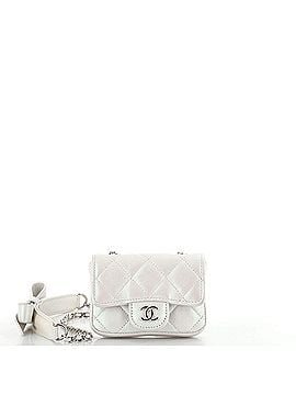 Chanel Bow Strap Classic Flap Clutch with Chain Quilted Iridescent Lambskin Mini (view 1)