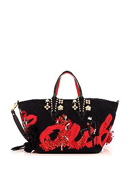 Christian Louboutin Flamencaba Tote Embellished Canvas with Leather Small (view 1)