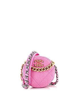 Chanel 19 Round Clutch with Chain Quilted Denim (view 1)