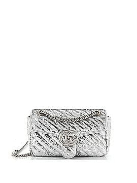 Gucci GG Marmont Flap Bag Diagonal Quilted Sequins Small (view 1)