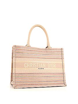 Christian Dior Book Tote Multicolor Stripes Embroidered Canvas Medium (view 2)
