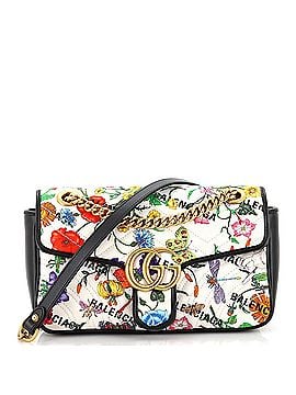 Gucci x Balenciaga The Hacker Project GG Marmont Flap Bag Matelasse Floral Canvas Small (view 1)