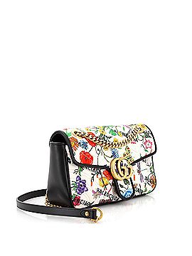 Gucci x Balenciaga The Hacker Project GG Marmont Flap Bag Matelasse Floral Canvas Small (view 2)