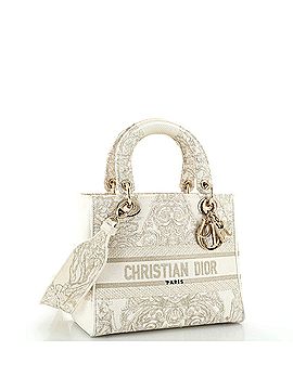 Christian Dior Lady D-Lite Bag Embroidered Canvas Medium (view 2)