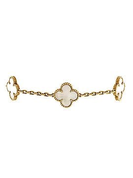 Van Cleef & Arpels Vintage Alhambra 5 Motifs Bracelet 18K Yellow Gold and Mother of Pearl (view 1)