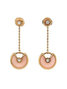 Cartier Amulette de Cartier Drop Dangle Earrings 18K Rose Gold with Diamond and Pink Opal (view 1)