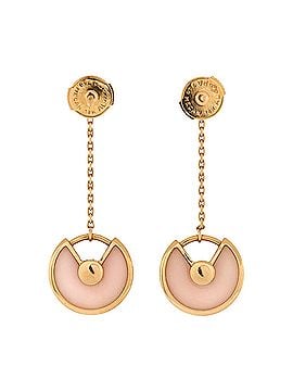Cartier Amulette de Cartier Drop Dangle Earrings 18K Rose Gold with Diamond and Pink Opal (view 2)