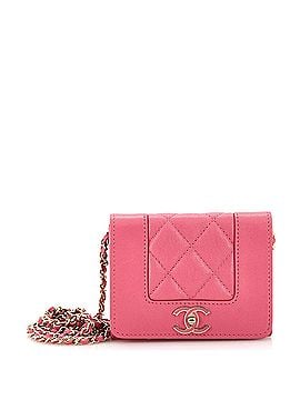 Chanel Mademoiselle Vintage Card Holder on Chain Quilted Sheepskin Mini (view 1)