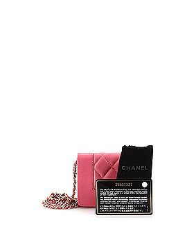 Chanel Mademoiselle Vintage Card Holder on Chain Quilted Sheepskin Mini (view 2)