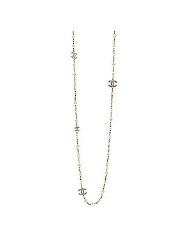Chanel CC Dangling Pearls Necklace Metal with Faux Pearls and Crystals (view 1)