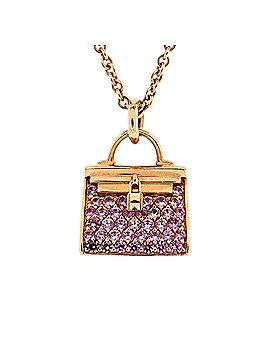 Hermès Amulettes Kelly Pendant NM Necklace 18K Rose Gold and Pink Sapphires (view 1)