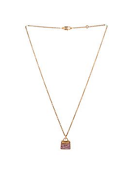 Hermès Amulettes Kelly Pendant NM Necklace 18K Rose Gold and Pink Sapphires (view 2)