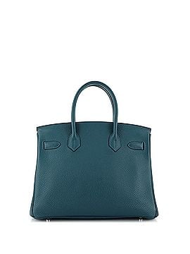 Hermès Birkin Handbag Blue Clemence with Palladium Hardware 30 (view 2)
