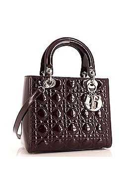 Christian Dior Lady Dior Bag Cannage Quilt Patent Medium (view 2)