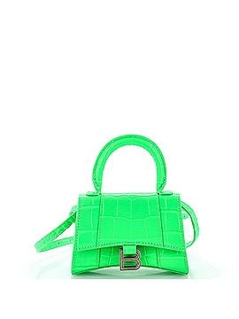Balenciaga Hourglass Top Handle Bag Crocodile Embossed Leather Mini (view 1)
