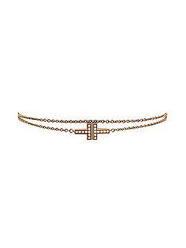 Tiffany & Co. T Double Chain Bracelet 18K Rose Gold and Diamonds Medium (view 1)